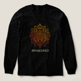 Ontwaakte Wolf Mandala Spiritueel Design Tri-Blend Shirt