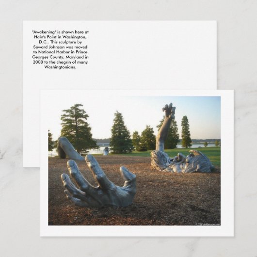 Ontwakende sculptuur in Washington, D.C. Aankondigingskaart (Voorkant / Achterkant)