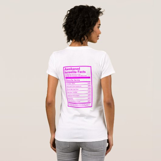 Ontwakte Israëlische feiten (roze) T-shirt (Achterkant volledig)