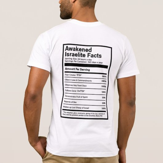 Ontwakte Israëlische feiten (zwart) T-shirt (Achterkant)