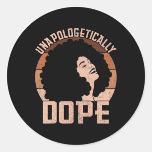 Ontwapend Drug Afro Dame Black Pride Melani Ronde Sticker