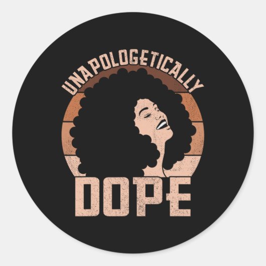Ontwapend Drug Afro Dame Black Pride Melani Ronde Sticker (Voorkant)