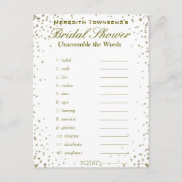 Ontwarren de woorden | Gouden Confetti Uitnodiging Briefkaart