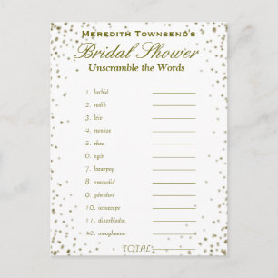 Ontwarren de woorden   Gouden Confetti Uitnodiging Briefkaart