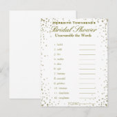 Ontwarren de woorden | Gouden Confetti Uitnodiging Briefkaart (Voorkant / Achterkant)