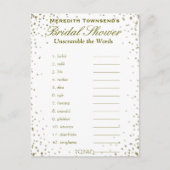 Ontwarren de woorden | Gouden Confetti Uitnodiging Briefkaart (Voorkant)