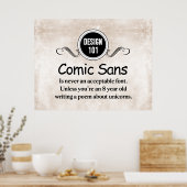 Ontwerp 101: Comic Sans is nooit een aanvaardbaar Poster (Keuken)
