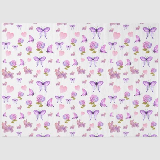 Ontwerp 10 van de Hydrangea-Waterverf Reeks Tissuepapier (Voorkant)