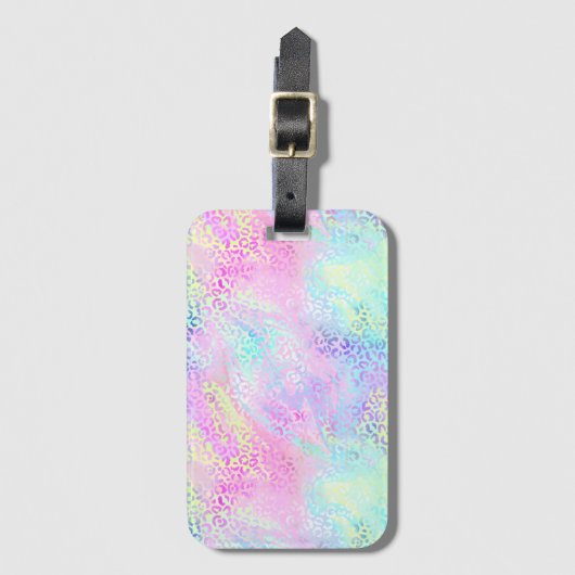 Ontwerp 10 van de Iridescent Leopard-reeks Bagagelabel (Voorkant (verticaal))