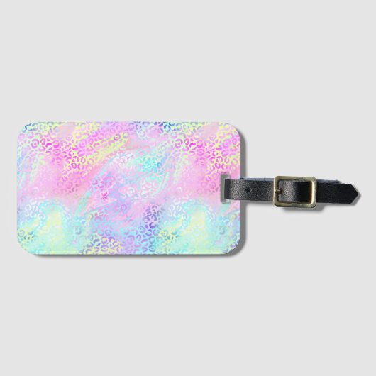 Ontwerp 10 van de Iridescent Leopard-reeks Bagagelabel (Voorkant (horizontaal))