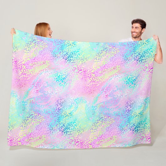 Ontwerp 10 van de Iridescent Leopard-reeks Fleece Deken (In situ)