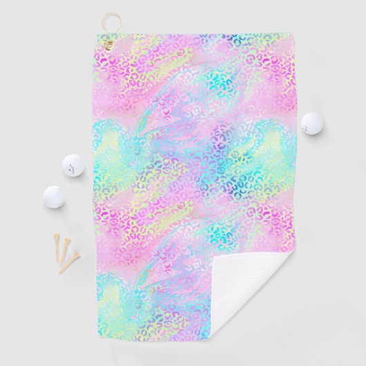 Ontwerp 10 van de Iridescent Leopard-reeks Golfhanddoek (Insitu)