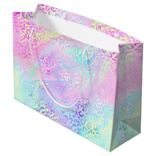 Ontwerp 10 van de Iridescent Leopard-reeks Groot Cadeauzakje (Achterkant Gekanteld)