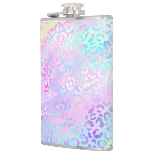 Ontwerp 10 van de Iridescent Leopard-reeks Heupfles (Links)