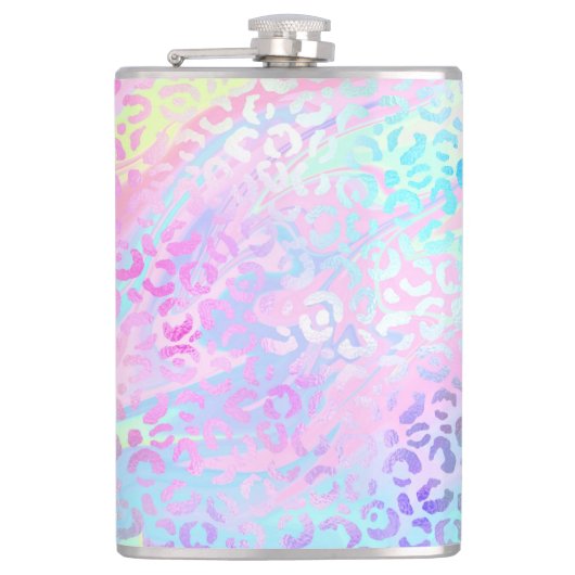 Ontwerp 10 van de Iridescent Leopard-reeks Heupfles (Voorkant)