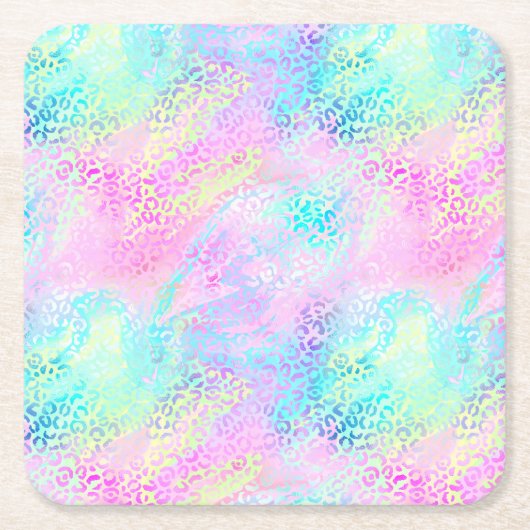 Ontwerp 10 van de Iridescent Leopard-reeks Kartonnen Onderzetters (Voorkant)