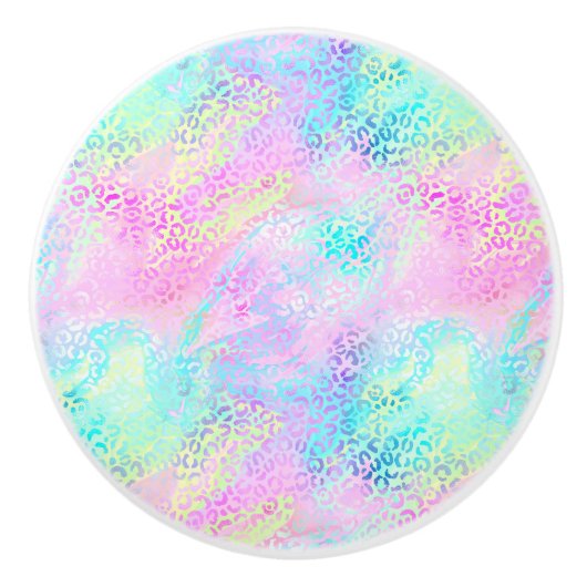 Ontwerp 10 van de Iridescent Leopard-reeks Keramische Knop (Voorkant)