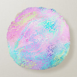 Ontwerp 10 van de Iridescent Leopard-reeks Rond Kussen