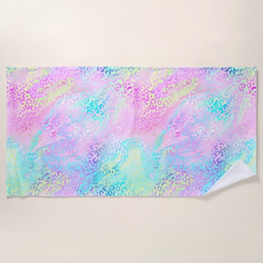 Ontwerp 10 van de Iridescent Leopard-reeks Strandlaken (Voorkant)