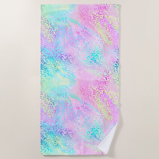 Ontwerp 10 van de Iridescent Leopard-reeks Strandlaken (Voorkant)