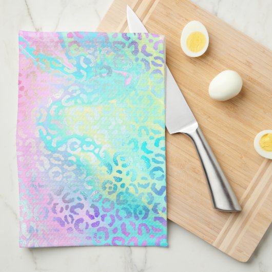 Ontwerp 10 van de Iridescent Leopard-reeks Theedoek (Quarter Fold)