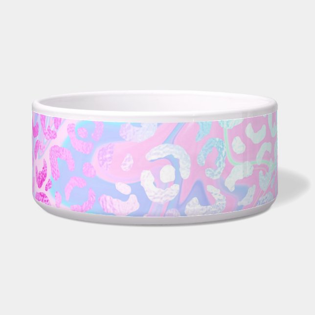 Ontwerp 10 van de Iridescent Leopard-reeks Voerbakje (Voorkant)