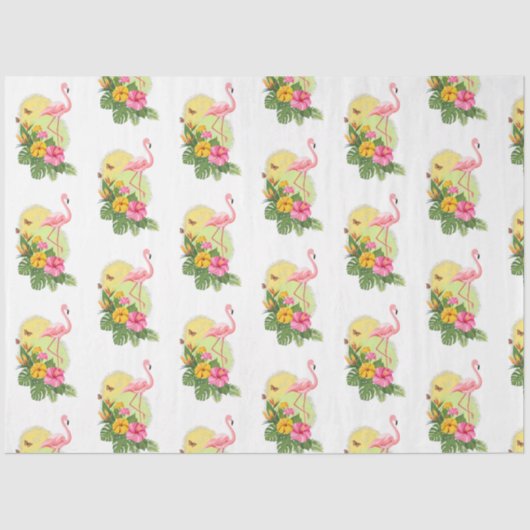 Ontwerp 11 van de Tropische Reeks van Flamingo Tissuepapier (Voorkant)