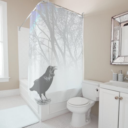 Ontwerp 12 Crow Raven Douchegordijn (In situ)