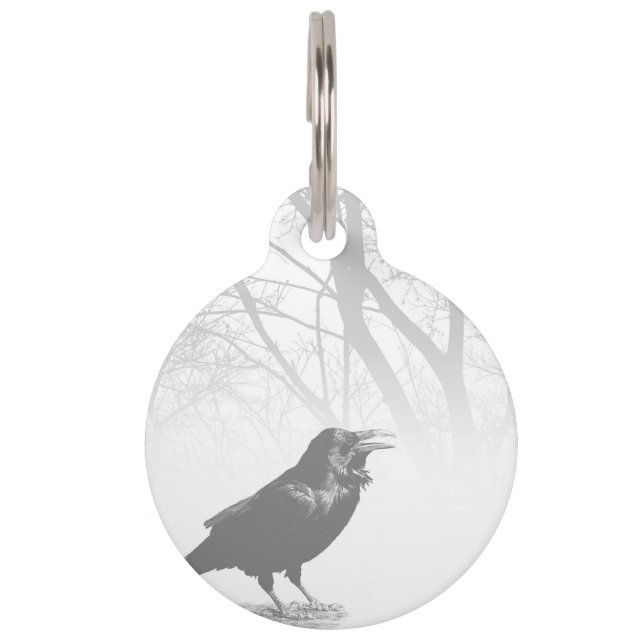 Ontwerp 12 Crow Raven Huisdierpenning (Voorkant)