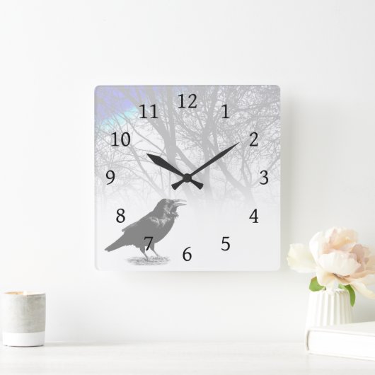 Ontwerp 12 Crow Raven Vierkante Klok (Huis)