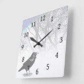Ontwerp 12 Crow Raven Vierkante Klok (Hoek)