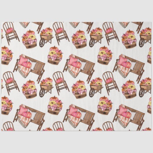 Ontwerp 12 van de herfst Thanksgiving-reeks Tissuepapier (Voorkant)