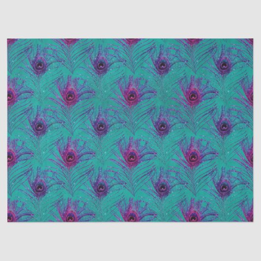 Ontwerp 12 van de Peacock-doezelreeks van Glitter  Tissuepapier (Voorkant)