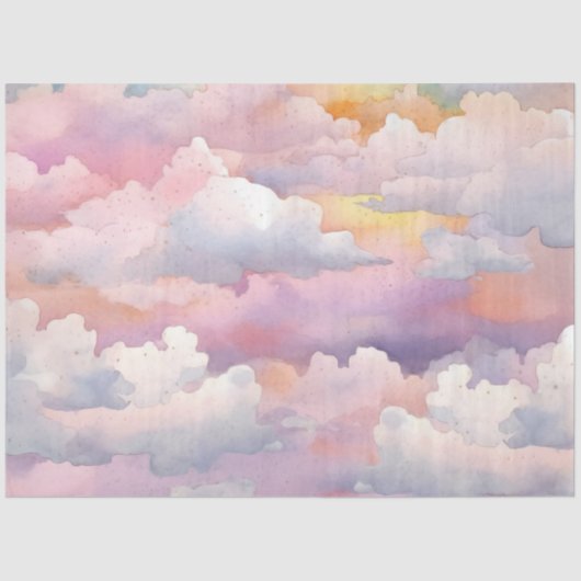 Ontwerp 12 van de Whimsical Pastel Cloud Series Tissuepapier (Voorkant)