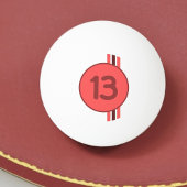 Ontwerp 13 in rood op koraalrood met strepen pingpongbal