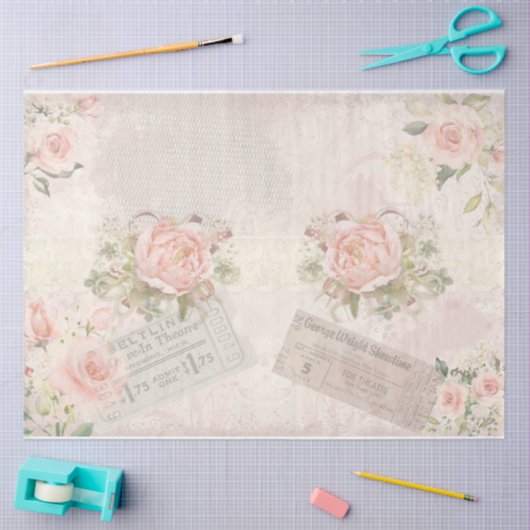Ontwerp 14 Shabby Chic Collage Series Tissuepapier (Craft)