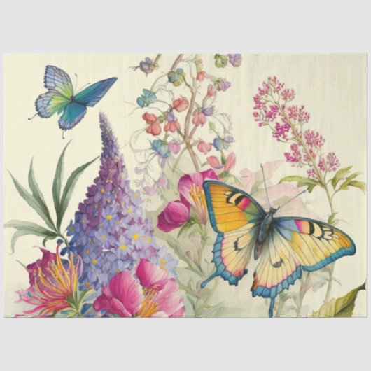 Ontwerp 14 van de Butterfly Garden reeks Tissuepapier (Voorkant)