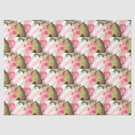 Ontwerp 15-tapeband uit de roze en gouden bijenree tissuepapier