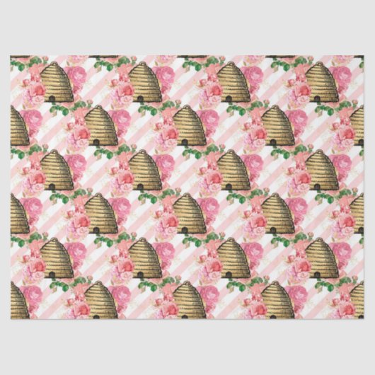 Ontwerp 15-tapeband uit de roze en gouden bijenree tissuepapier (Voorkant)