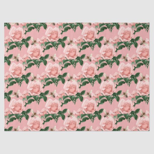 Ontwerp 16-tapeband uit de roze en gouden bijenree tissuepapier (Voorkant)