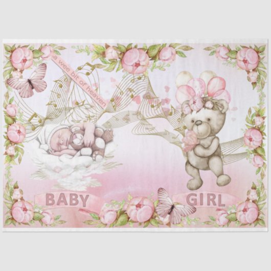 Ontwerp 1 van de Baby Girl-reeks Tissuepapier (Voorkant)