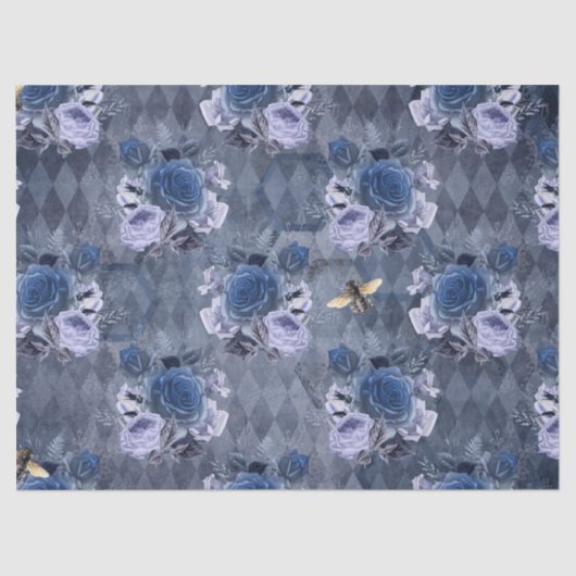 Ontwerp 1 van de blauwe bijenreeks tissuepapier (Voorkant)