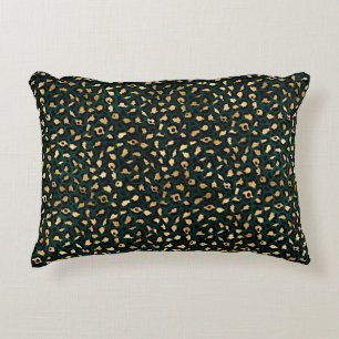 Ontwerp 1 van de blauwgroen en Gold Leopard-reeks Accent Kussen