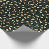 Ontwerp 1 van de blauwgroen en Gold Leopard-reeks Cadeaupapier (Hoek)
