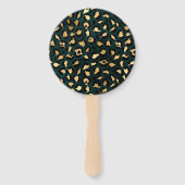 Ontwerp 1 van de blauwgroen en Gold Leopard-reeks Handwaaier (Achterkant)