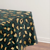 Ontwerp 1 van de blauwgroen en Gold Leopard-reeks Tafelkleed (Voorbeeld)