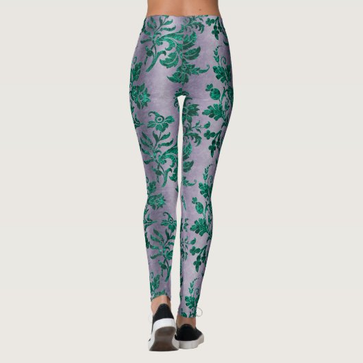 Ontwerp 1 van de Blauwgroen Velvet-reeks Leggings (Achterkant)