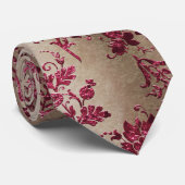 Ontwerp 1 van de Burgandy Velvet-reeks Stropdas (Opgerold)