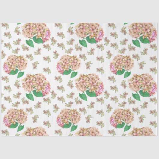 Ontwerp 1 van de Hydrangea-Waterverf-reeks Tissuepapier (Voorkant)