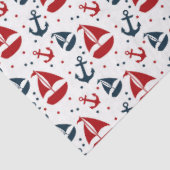 Ontwerp 1 van de rode en Navy Nautical Series Tissuepapier (Detail)